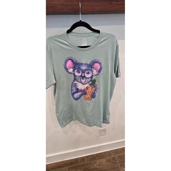 Haute Mess Tops - Green Koala Graphic T-Shirt XL By Haute Mess 100% Cotton Womens Casual Wear